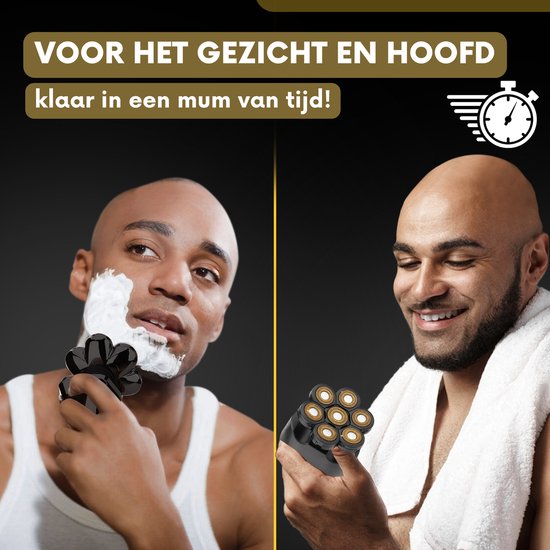 6-in-1-Rasierer für Männer - Trimmer - Sansbeauté® SkullSharp Classic - Elektrischer Gesichts- und Kopfrasierer - Kopfrasur - Elektrisch - Nass & Trocken