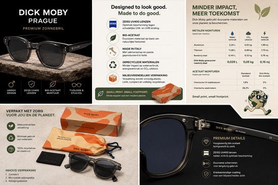 Dick Moby Aalborg Sonnenbrille – ZEISS UV400-Gläser – Bio-Acetat – Unisex – graue Dünen