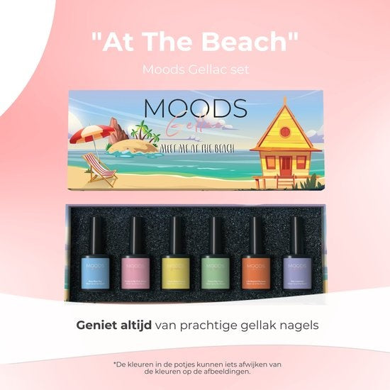 Moods Gellac 6-teiliges Set - Gel-Nagellack - 8ML - Meet me at the Beach Edition - Gellac - Nägel - Gel Polish Starter Pack - Sommerfarben
