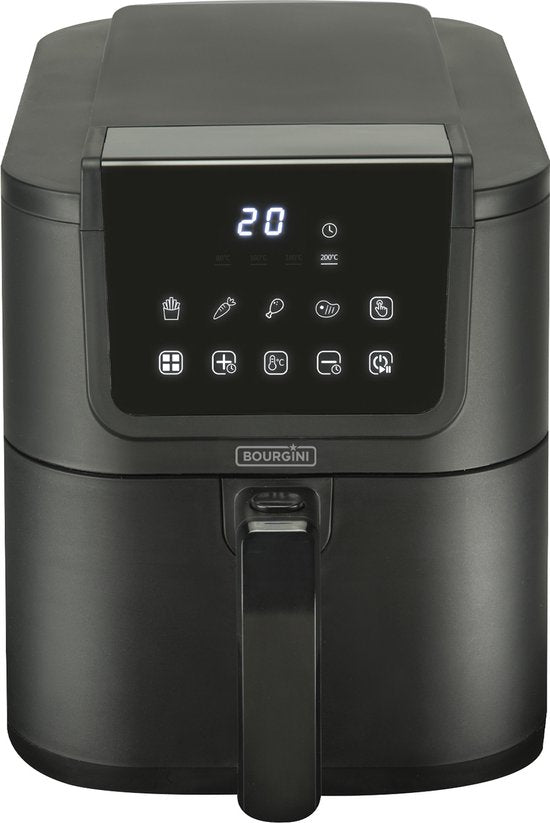 Bourgini Slimfit Airfryer Pure XL - Heißluftfritteuse - 5 Liter - 1500W - PFAS frei