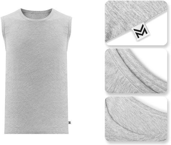 Milanoro - M - Ärmelloses T-Shirt - Hellgrau