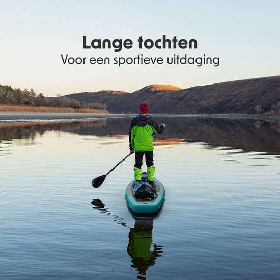 LifeGoods SUP Board Touring - 165 KG Belastbarkeit - 365 x 76 cm - Aufblasbar - mit Sitz - Komplettes Sup Paket - Türkis