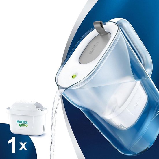 BRITA – Wasserfilterkanne – Style Cool – 2,4 l – Grau – inkl. 1 MAXTRA Pro All-in-1-Filterkartusche – mit Cashback (nur in Belgien – bis zu 10 € Rückerstattung)