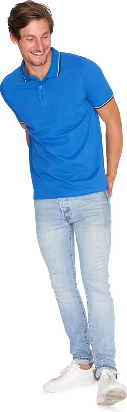 Mario Russo Polohemd Edward - Polohemd Herren - Polohemden Herren - Baumwolle - Classic Blue