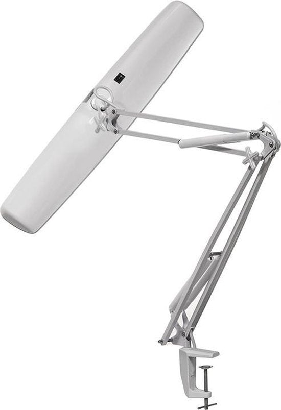 Velleman Schreibtischleuchte mit Klemme, schwenkbarem Arm, Ein-/Ausschalter, 60 cm breit, 3x 14 W, 6500 K, weiß