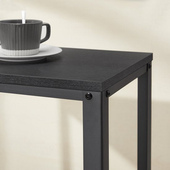 O'DADDYÂ® Wandtisch - Beistelltisch Industrial - mit 2 Netzablagen - Beistelltisch 60x30x60 cm - Flurtisch - Farbe schwarz/dunkelgrau