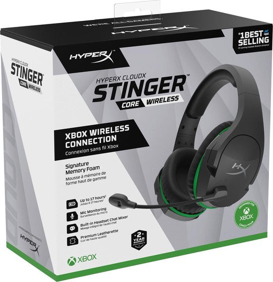 HyperX Cloud Stinger Core Wireless Gaming Headset - Schwarz Grün - Xbox Serie X|S/Xbox One