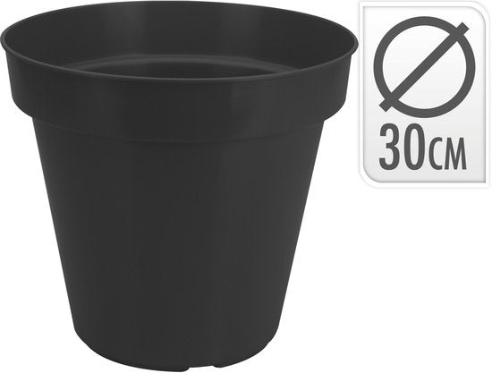 Pro Garden Blumentopf – schwarz – rund – D30 cm – Kunststoff – Pflanztopf – Garten im Freien