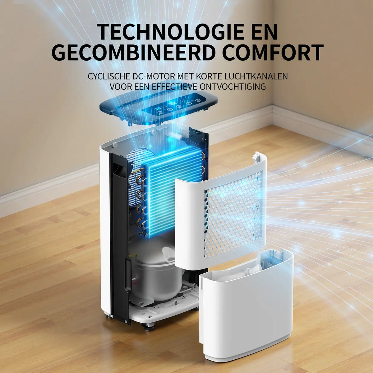 ELECCI Luftentfeuchter 12 l/Tag – 3,8 l Wassertank – R290