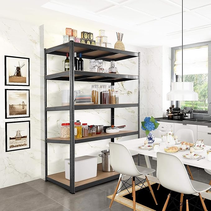 Yaheetech Schwerlast-Lagerregal - 180x120x60 cm - 5 verstellbare Fachböden - 875 kg - Schwarz