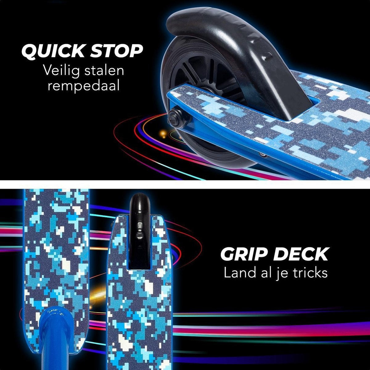 LifeGoods StuntRider - Stunt-Scooter - Kickroller - Stufe 8+ Jahre - 100mm Räder - Jungen/Mädchen - Blau