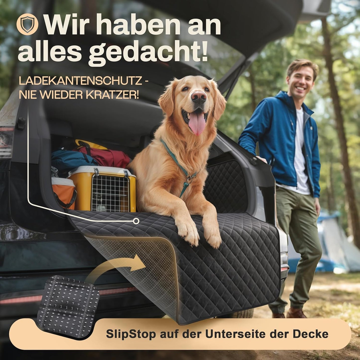 HELDENWERK Stiefelschutz für Hunde - wasserdicht & kratzfest - mit Seiten- und Stoßschutz - universell passend - hochwertig gepolstert - schwarz