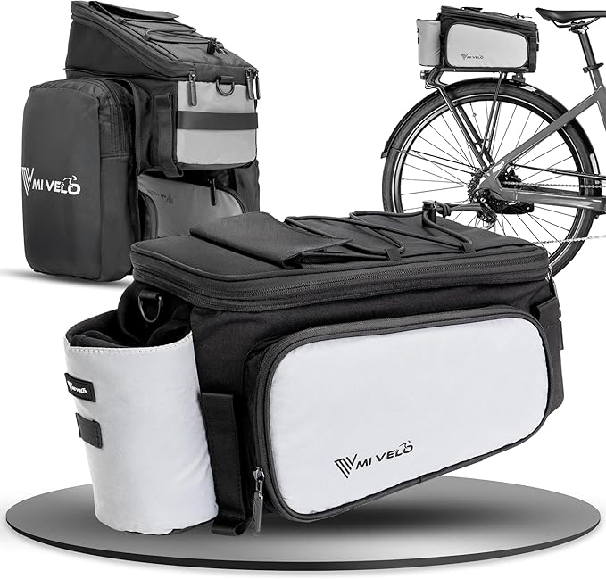 MIVELO Fahrradtasche - wasserdicht & voll reflektierend - 20 Liter - Silber Grau
