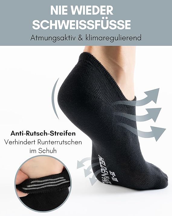 Heroism 10 Paar Söckchen für Männer und Frauen - Unsichtbare Trainersocken, atmungsaktiv und bequem - Größe 43-46
