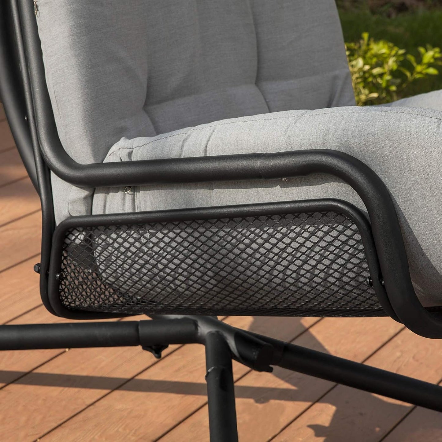 SoBuy Hängesessel inkl. Gestell - Max. 150 kg - 103 x 125 x 190 cm - Grau