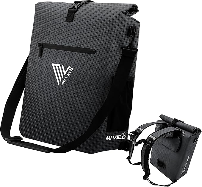 MIVELO 3-in-1 Packtasche - Rucksack & Umhängetasche - Wasserdicht - Mit Laptopfach - 20L - Schwarz Reflektierend