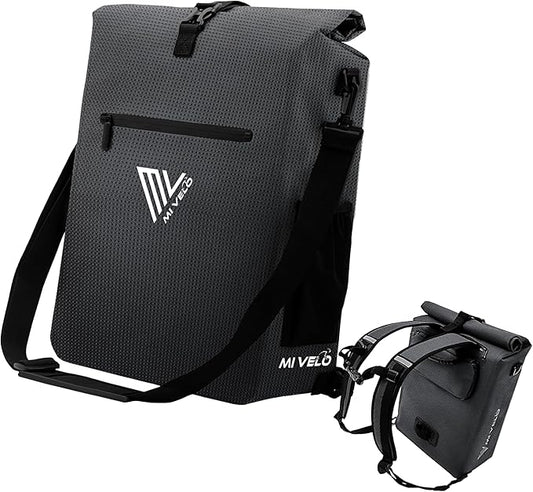 MIVELO 3-in-1 Packtasche - Rucksack & Umhängetasche - Wasserdicht - Mit Laptopfach - 20L - Schwarz Reflektierend