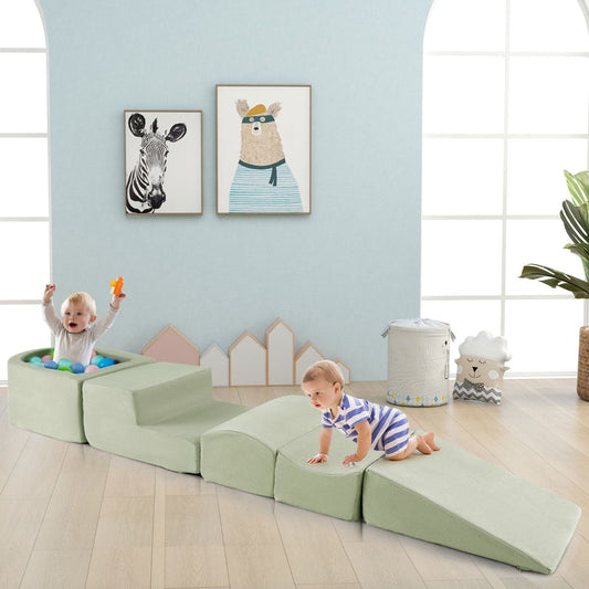 Coast Kletter- und Krabbel-Set – 5-teiliges Set aus weichen Spielblöcken mit Bällebad – grün