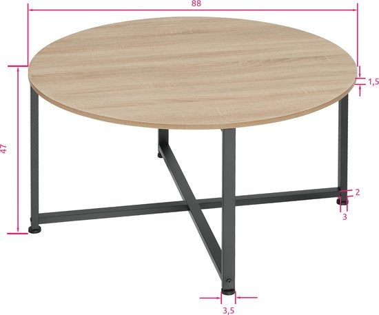 tectake - Couchtisch Aberdeen industrial hellbraun - 404343