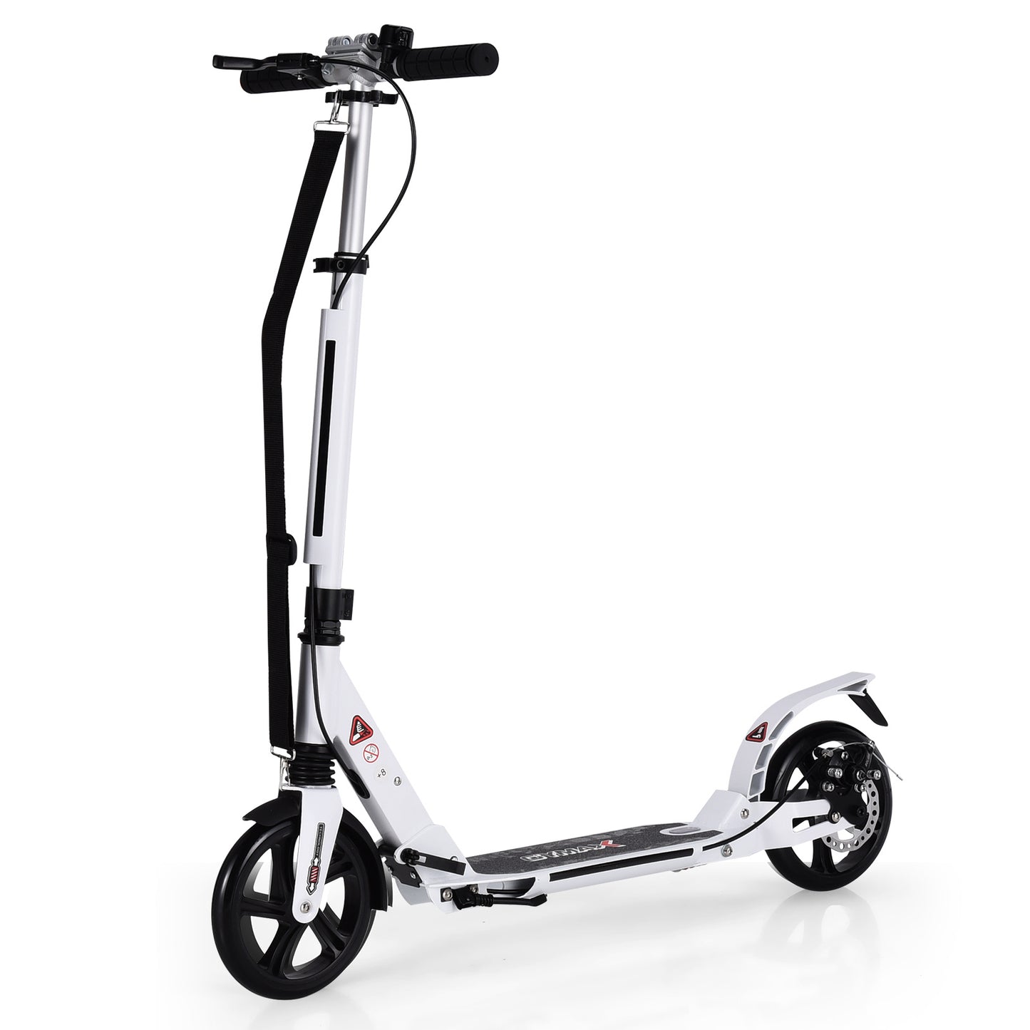 Coast Kick Scooter - Mit der Glocke und Stützgurt - Höhenverstellbar - Faltbar - Weiß