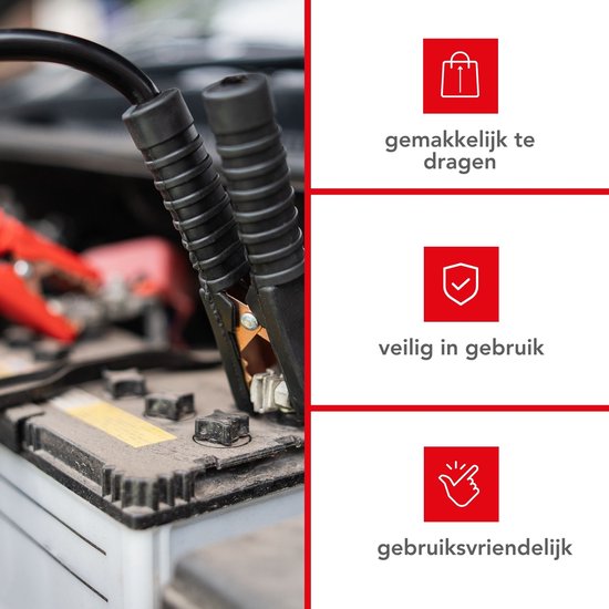 Toolland Batterieladegerät 12/24 V, mit Booster/Starthilfe 9 A, mit thermischem Ãœberlastungsschutz, Amperemeter - Metallgehäuse, rot