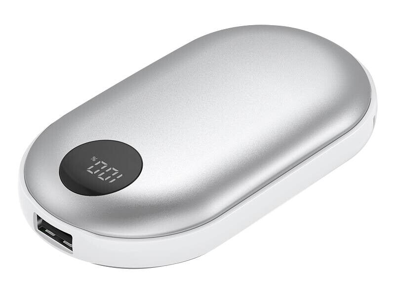 Denver Powerbank mit Handwärmer 2-in-1 PBH-4003S – Silber – 4000 mAh