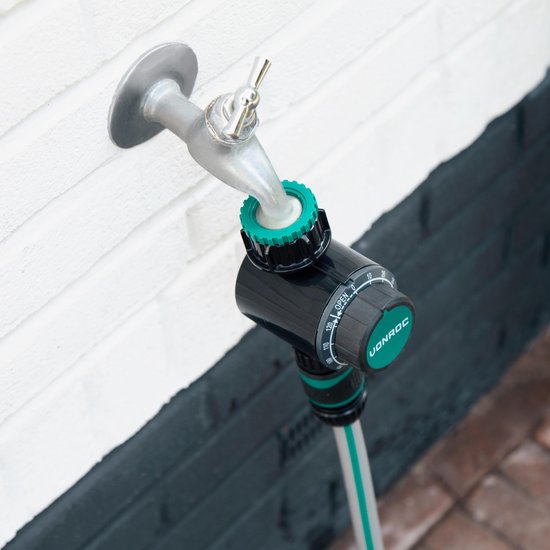 VONROC Wasseruhr - Mechanisch (keine Batterien erforderlich) - Einstellbar 0 - 120 min - Mit Metallfilter