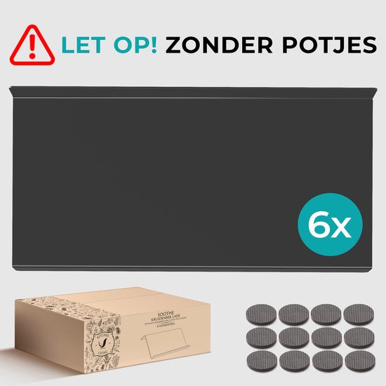 Soothe Gewürzregal Schublade für 24 Gewürzdosen - ausziehbar - 6er Set - Gewürzorganisator - Gewürzregale - Gewürzregal - Edelstahl