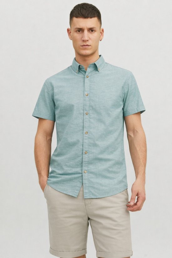 Jack & Jones - Herrenhemden Sommer Kurzarm - Grün - Größe L