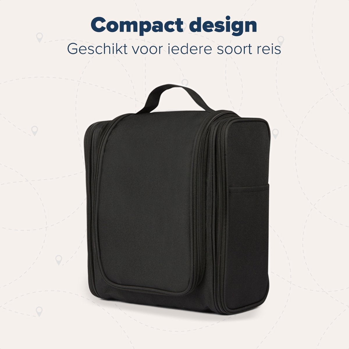 TRVLMORE Kulturtasche XL - Hängend mit Haken - Schwarz