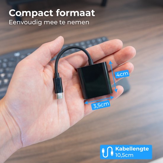 Nuvance SD Kartenleser - SD Kartenleser USB C - Kartenleser - inkl. Usb & 8-Pin Konverter - Speicherkartenleser Micro SD - Schwarz