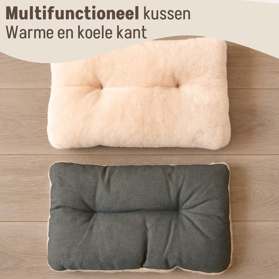 By Cee Cee Autositz Hund - Premium-Autokorb Hund - Hundekorb Auto mit Sicherheitsgurt - Hundesitz - Autositz -All Season - Grau - Größe M - Kleine und mittlere Hunde