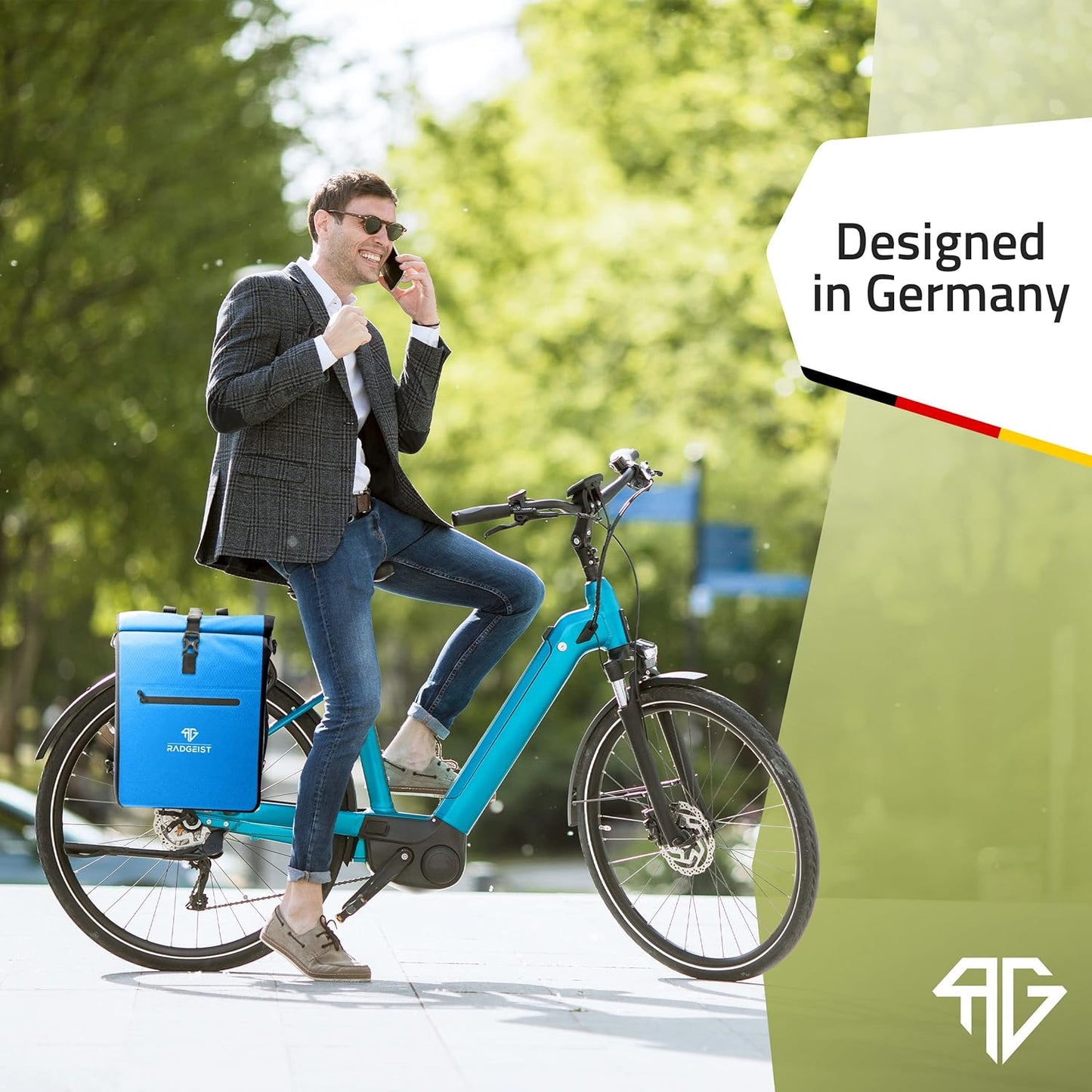 RADGEIST 3 in 1 Fahrradtasche - Für Gepäckträger - Tragetasche - Umhängetasche - Mit Laptopfach - Wasserdicht - 25L - Blau