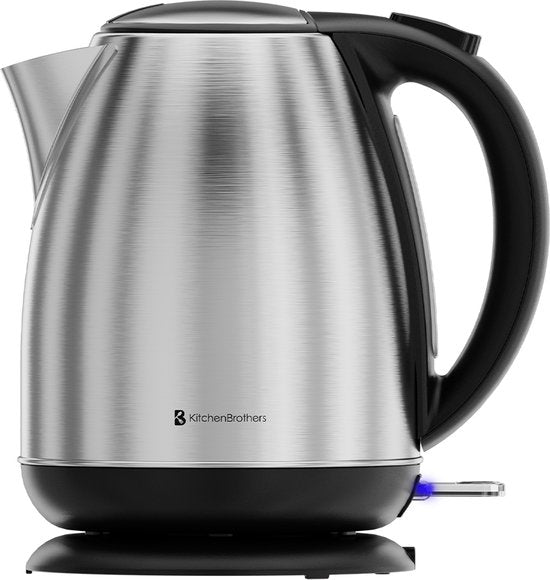 KitchenBrothers Wasserkocher - Elektrisch - 1.7L - Mit Kalkfilter - Edelstahl