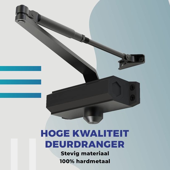 Gtrise Adjustable Door closer - T/M 100KG - Large - Incl mounting kit - Hydraulic - High quality - For indoor & outdoor - Many functions - Door closer - Door spring