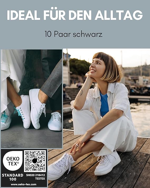 Heroism 10 Paar Söckchen für Männer und Frauen - Unsichtbare Trainersocken, atmungsaktiv und bequem - Größe 43-46