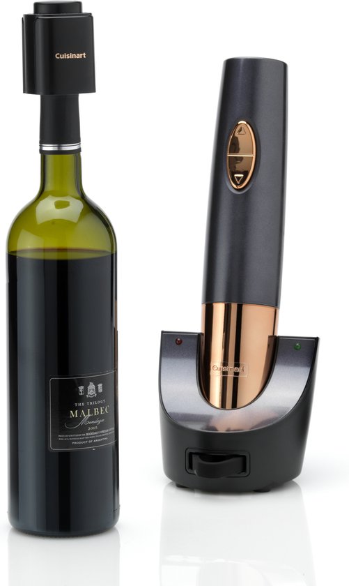 Cuisinart – Elektrischer Korkenzieher – Wiederaufladbarer Weinöffner – Flaschenöffner – Schwarz
