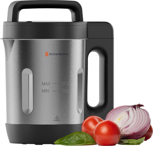 KitchenBrothers Suppenzubereiter - Mixer - bis zu 800W - 1.2L - Edelstahl/Schwarz