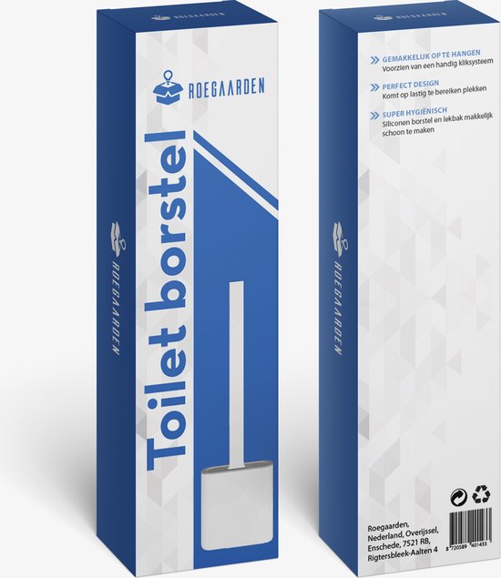 Roegaarden WC-Bürste mit Halter - Toilettenbürste - Silikon - Freistehend und hängend - Weiß