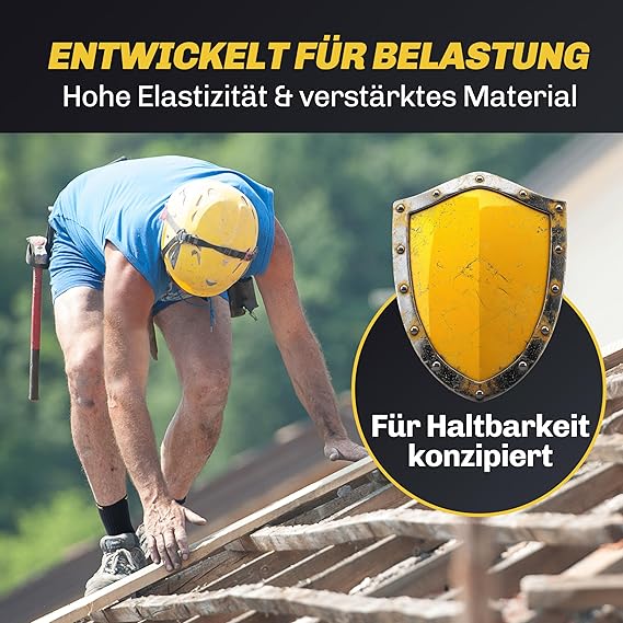 HELDENWERK 10 Paar Arbeitssocken für Herren, hochwertige | verstärkte Arbeitssocken aus atmungsaktiver Baumwolle | robuste Arbeitssocken mit bequemem Bund - Größe 35-38
