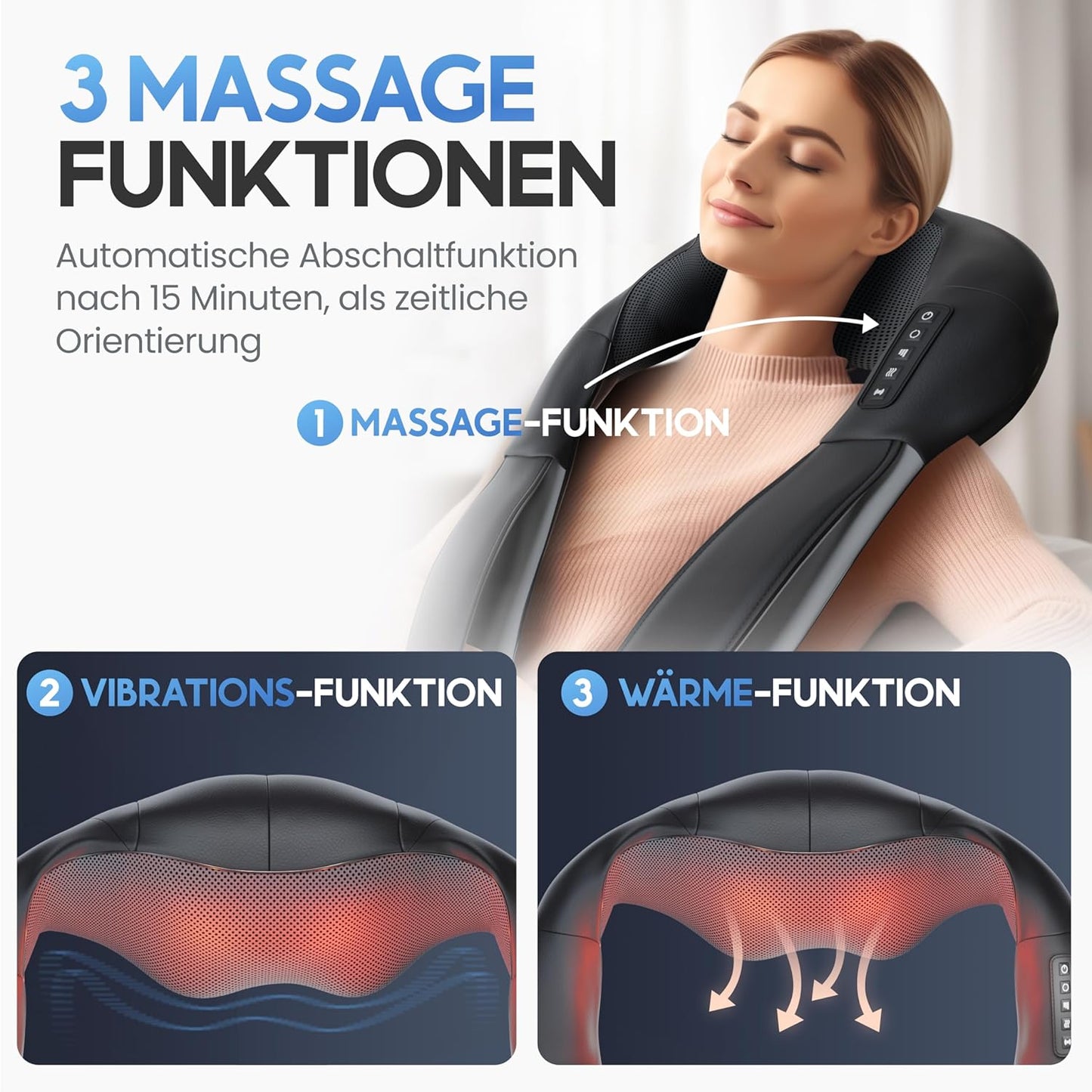 HELDENWERK Massagegerät - Für Schulter und Nacken - Mit Wärme, Mit 4D-Tiefengewebsmassage