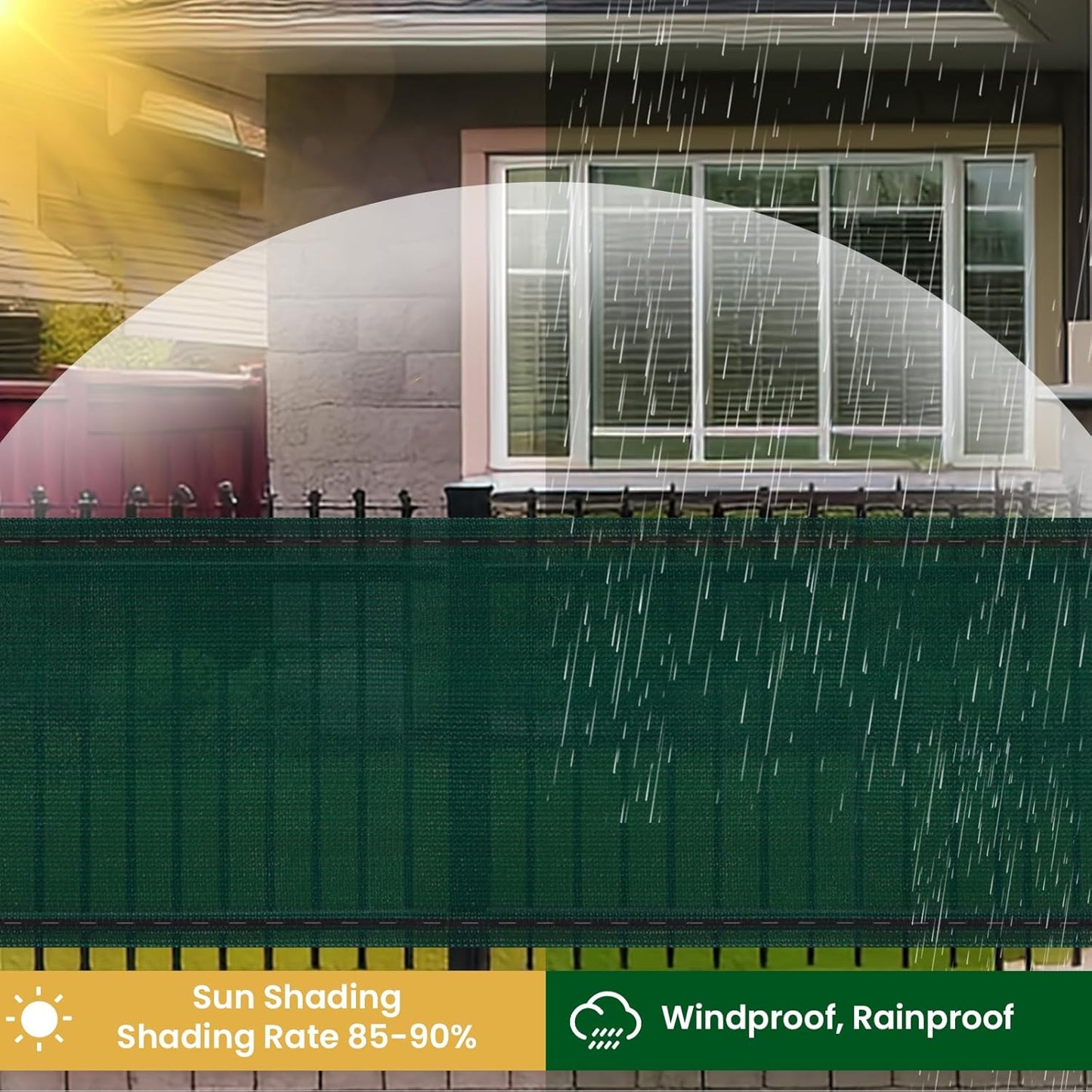 Woltu Sichtschutz Garten und Balkon 1 x 6 m Grün HDPE 180 g/m² - Schattentuch und Windschutz