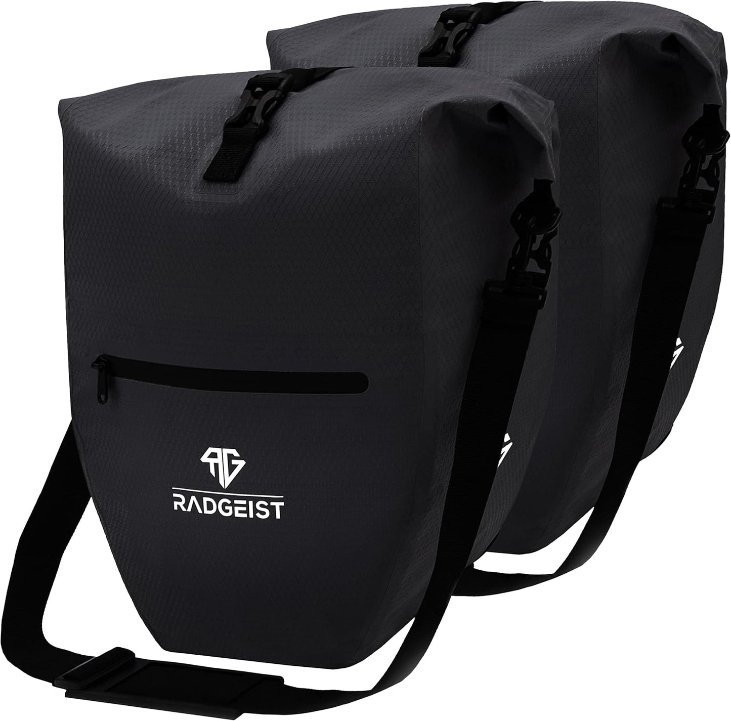 RADGEIST Fahrradtasche für Fahrradträger Set - 2X Tasche für Fahrradträger - Gepäcktasche wasserdicht & Umhängetasche - Fahrradtasche mit Reflektoren