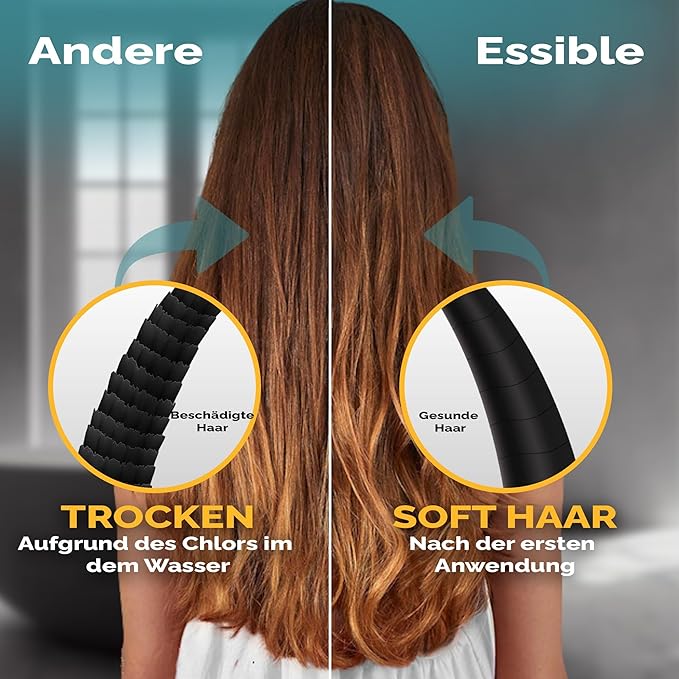 Essible 15-Stufen-Duschfilter - mit Vitaminen C und E - Edelstahl-Wasserfilter für Duschkopf - gegen Kalk, Chlor und Fluorid**