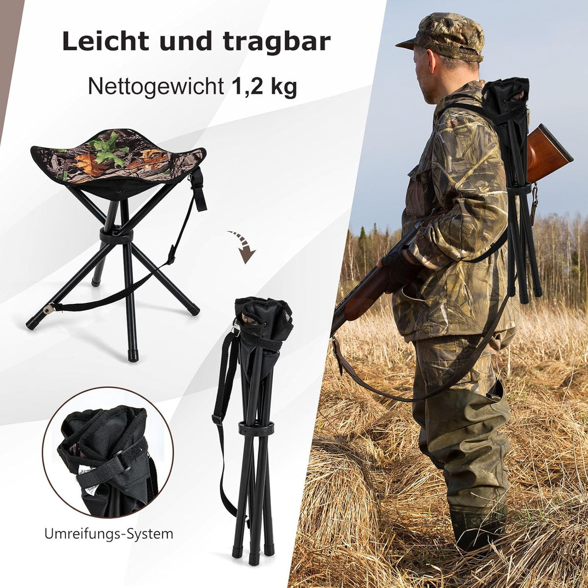 Küsten-Klapphocker - klappbar - bis zu 150 KG - 32 x 32 x 40 cm