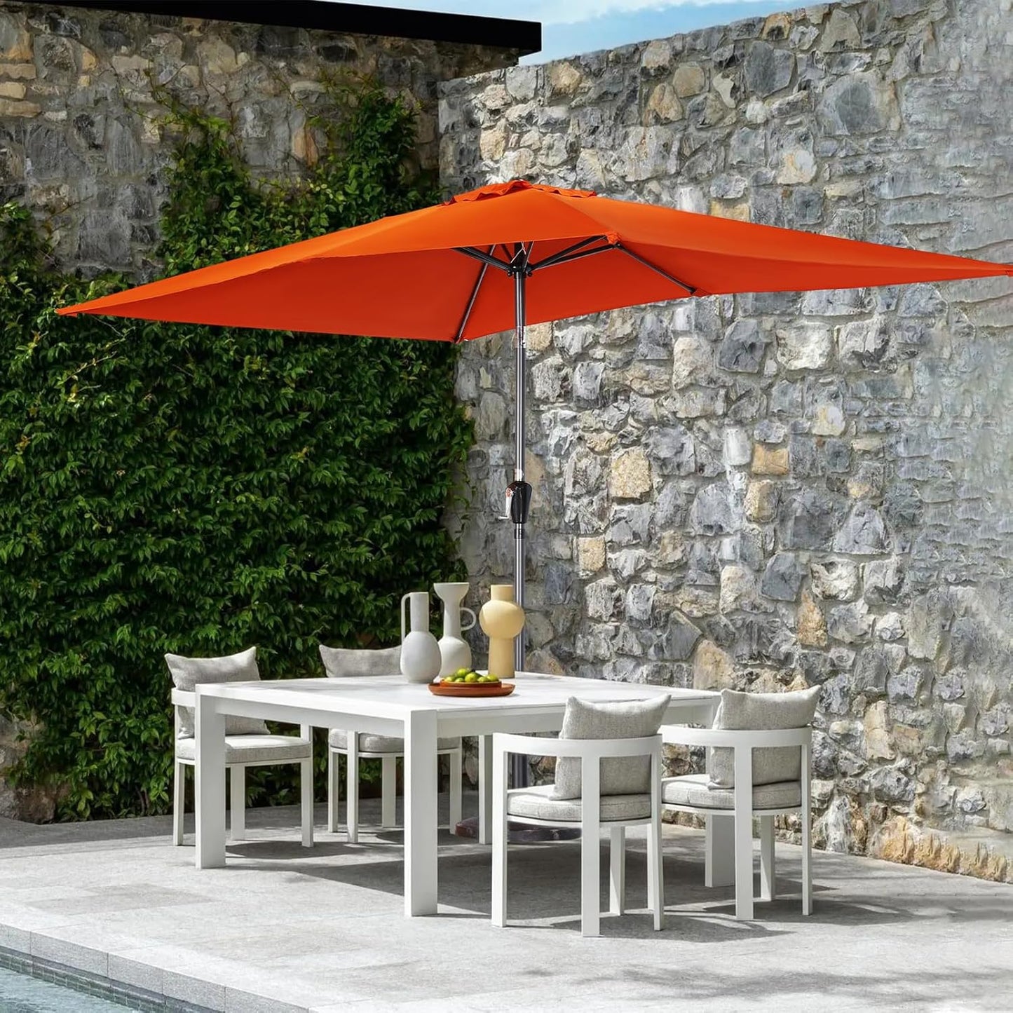 Angel Living Parsol - 300 x 200 cm - kippbar - rechteckig - Terracotta