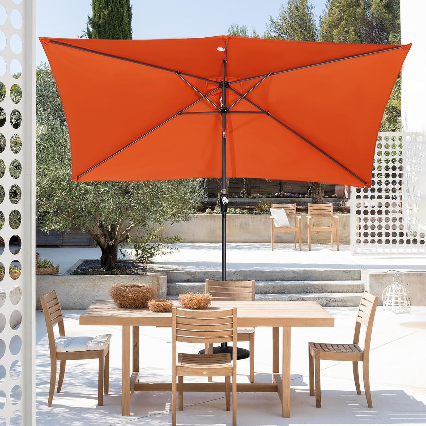 Angel Living Parsol - 300 x 200 cm - kippbar - rechteckig - Terracotta