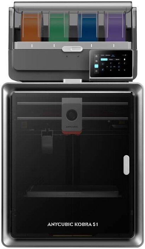 Anycubic Kobra S1 Combo 3D-Drucker – CoreXY-System – Automatische Bettnivellierung – Druckgeschwindigkeit 600 mm/s – Mehrfarben-Filamentsystem – Flexibles PEI-Druckbett – WLAN- und App-Steuerung – Sofort druckbereit