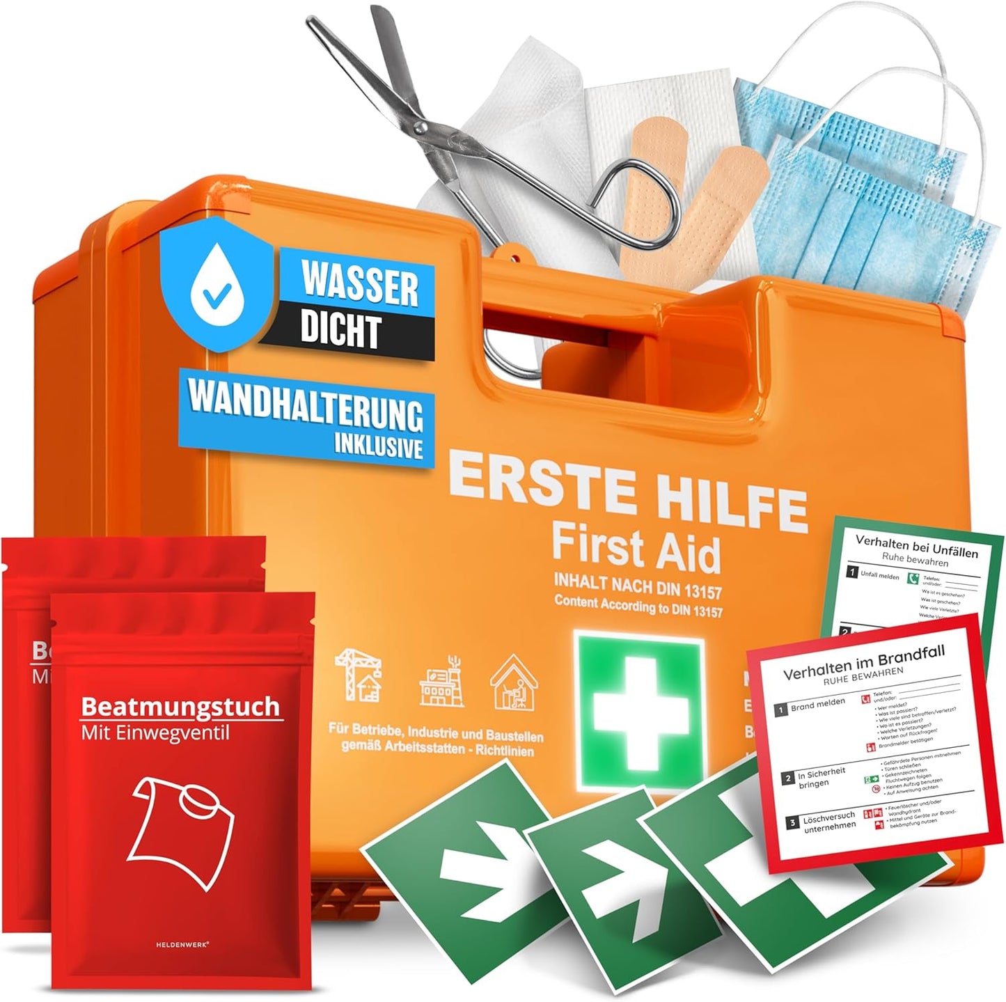 Heroischer Erste-Hilfe-Kasten - 28x22x11,5cm - Orange