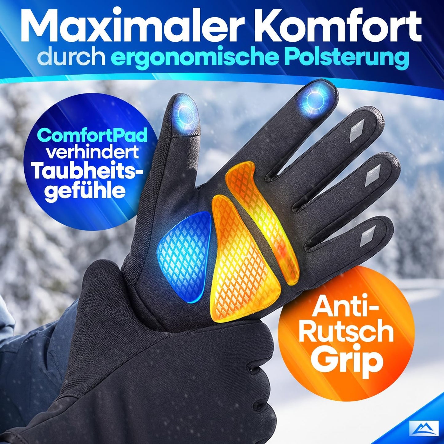 Nextcover® Winter-Radhandschuhe Herren & Damen mit ThermoShield 2.0 I Unisex Winter-Radhandschuhe in den Größen S-XXL I Warme & wasserdichte Thermo-Radhandschuhe Winter wasserdicht